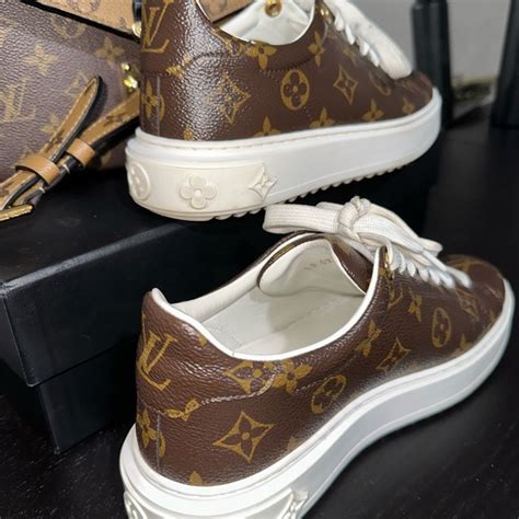 louis vuitton black monogram sneakers|Louis Vuitton time out sneakers.